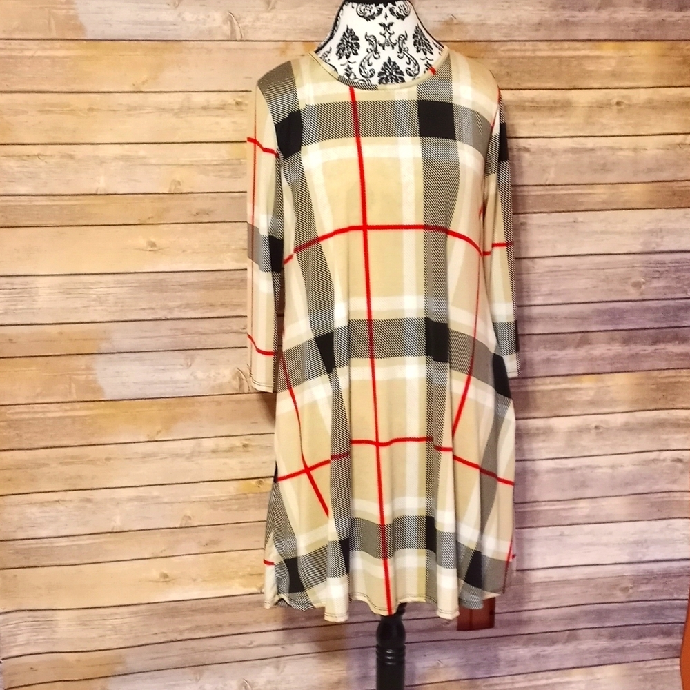 Plaid Dress w/Pockets